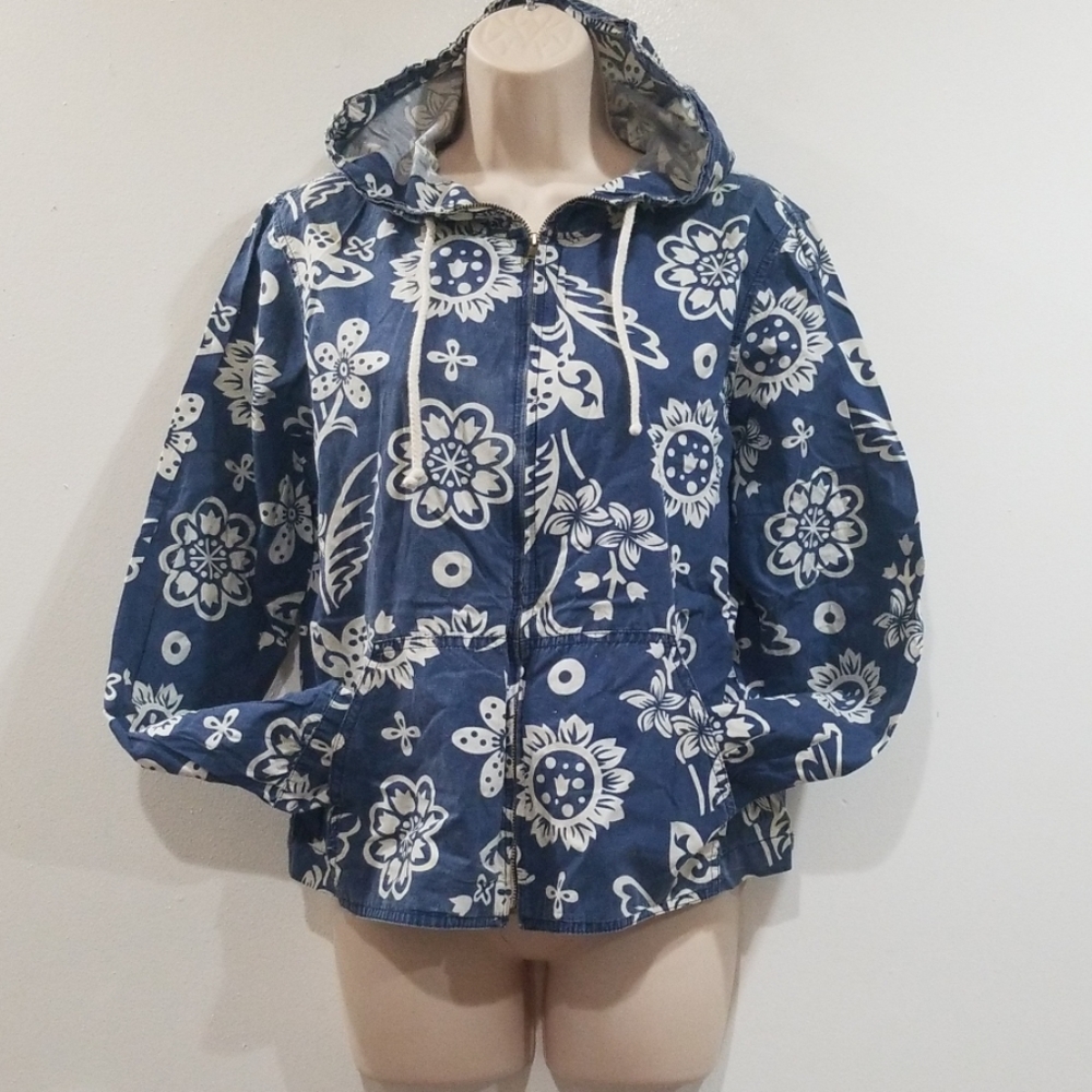 Roxy Quiksilver women's blue and white hoodie - Picture 2 of 8